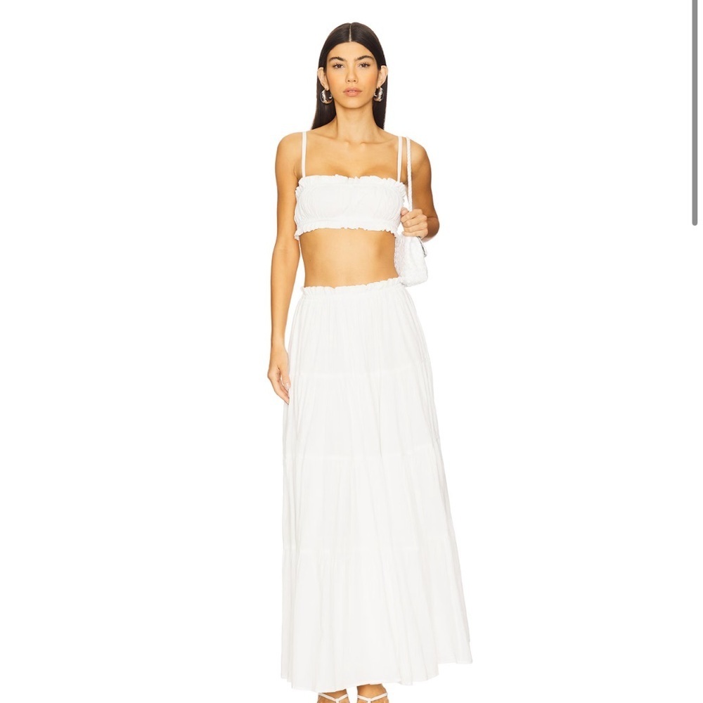MORE TO COME Mora Maxi Skirt Set in White